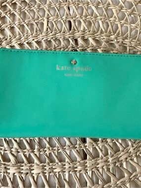 kate spade Teal Slim Leather Wallet